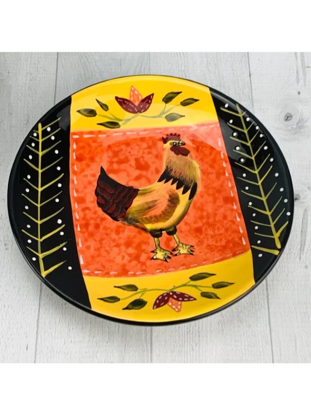 J A Designs LA DOLCE ROOSTER TUSCAN COLLECTION Stoneware Lunch Salad Plate Set 5